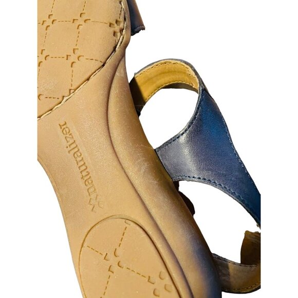 Naturalizer Womens Flat Slingback Sandals N5 Comport Navy Blue 7 1/2M - Picture 4 of 13